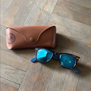Blue Lense/ Tortoise Wayfarer Ray Bans